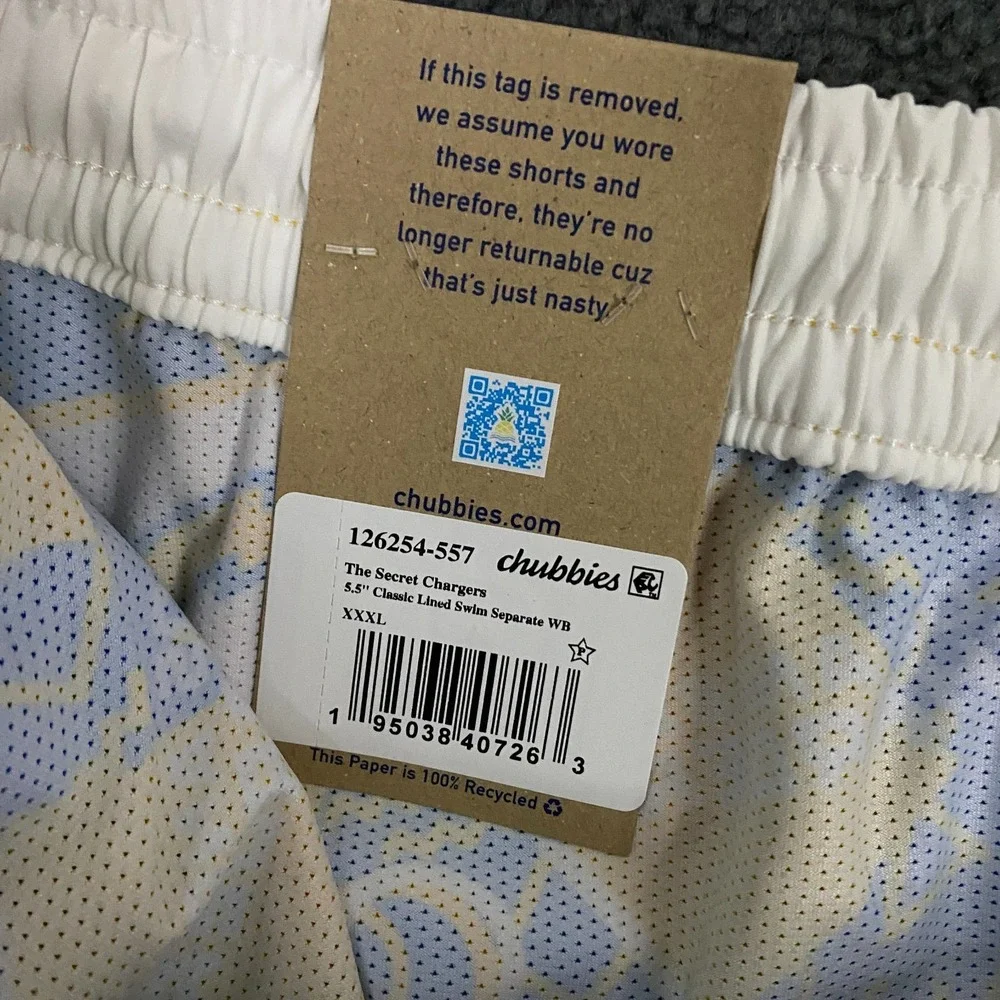 Chubbies Secret LA Chargers Shorts Mens 3XL 5.5